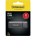 Intenso USB atmintinė 3521451 4 GB, USB 2.0, Skaitymo greitis 28 MB/s, Ra&scaron;ymo greitis 6.5 MB/s, Aliuminis, Juoda