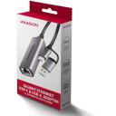 Axagon v&otilde;rgusideadapter ADE-TXCA, 1 x RJ-45, 10/100/1000 Mbit/s, USB 3.2 Gen 1, ASIX AX88179, toiteadapter, hall