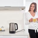 Black Decker elektriskā tējkanna BXKE2201E ES9580040B, 2200 W, 1.7 L, nerūsējo&scaron;ais tērauds, tehnopolimērs, mazgājams filtrs