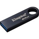Kingston DataTraveler SE9 G3 KE-U2X64-1AC, 64 GB, USB 3.2 Gen 1, 220 MB/s, 100 MB/s, metalas, tamsiai nikelis