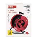 Emos V&auml;lise pikenduskerimine P08250, 50 m, 4 pesa, 230 V, 1,5 mm2, IP44, kumm, termiline kaitse