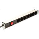 Digitus Maitinimo juosta DN-95402, 2m, 7 lizdai, 250V, 16A, 4000W, 1U aliuminio PDU