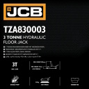 Низкопрофильный гидравлический домкрат JCB JCB-TZA830003 3т 75–508 мм, резиновая опора