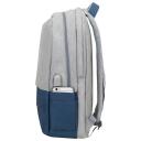 Rivacase Kuprinė 7567GREY/DARKBLUE, 17.3", 150mm, 780g, 1 priekinė ki&scaron;enė, USB prievadas, atsparus vandeniui, 2 &scaron;oninės ki&scaron;enės