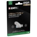 Emtec USB zibatmiņa ECMMD256GD283, 256GB, USB 3.2, 80Mbps, 20Mbps, pelēka, korpuss no plastmasas