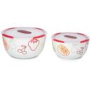 Oursson Bļodu komplekts BS4781RC/DC, 3 L, 22,3 cm, 120 mm, 2,2 kg, Keramikas, Ķir&scaron;u, Balts, Silikons, Caurspīdīgs, 250 &deg;C