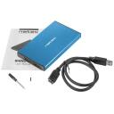 Natec HDD cietā diska korpuss NKZ-1280, 6 Gbit/s, 4 TB, 2.5", USB 3.0, 1 diska atbalsts, alumīnijs, zils