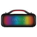 Nešiojamas Bluetooth garsiakalbis 24 W galios su IPX5 atsparumu vandeniui TWS FM radiju USB ir dinaminiu RGB apšvietimu PS-360 Juodas SV-021740 SVEN
