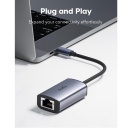USB-C uz Gigabit Ethernet adapteris Portatīvais alumīnija Plug and Play pelēks Cudy UE10C
