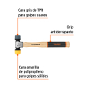 Lygus plaktukas su keičiamais minkštais / kietais paviršiais, 35 mm, MASU-35 TRUPER