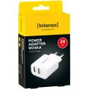 Intenso maitinimo adapteris 7802412, 2xUSB-A, 100-240 V, 5 V, 24 W, 2.4 A, 2 i&scaron;ėjimai, baltas
