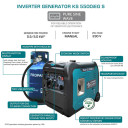 Invertora benzīna/gāzes ģenerators KS 5500iEG S 220V 5000W KONNER & SOHNEN