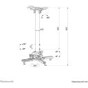 Neomounts projektora griestu stiprinājums CL25-540BL1, max svars 35 kg, augstuma regulē&scaron;ana 605-905 mm, melns, kabelis