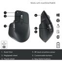 Logitech optiline hiir MX Master 3S 910-006559, 8000 DPI, 7 nuppu, Bluetooth, laaditav, ergonoomiline disain
