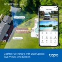 Āra divu objektīvu pan/tilt dro&scaron;ības kamera, TP-Link, TAPO C545D, 2K 3MP, IP66