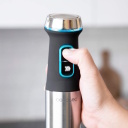 Hand blender 1200 W CrossBlades with a 4-blade titanium blade adjustable speed selector and Turbo mode XL shaft + 800 ml container Power TitanBlack 1200 XL 4290 Cecotec
