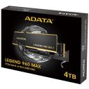 Adata LEGEND 960 MAX M.2 ALEG-960M-4TCS, 4 TB, PCIe 4.0, 7400 MB/s, 6800 MB/s, 3D NAND, 1500 G, 700000 IOPS, 550000 IOPS