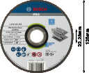 Grie&scaron;anas ripa 125x22,2x0.8 mm, INOX, Mazām leņķa slīpma&scaron;īnām PRO STAINLESS STEEL AND METAL GRIEZĒJDISKS, 2608603488, BOSCH