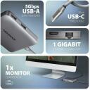 Axagon USB хаб HMC-5HL 5in1 5Gbps, 2x USB 5Gbps, 1x HDMI, 1x RJ-45, 0.2m силовой кабель