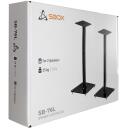 Sbox Skaļruņa statīvs SB-76L, SB-76L, 300x300x765mm, 25kg, melna ar smalku tekstūru, rūdīts stikls, tērauds, plastmasa