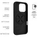 Fiksēts aizmugurējais vāciņ&scaron; iPhone 17 Pro Max FIXFLM2-1603-BK, &scaron;ķidrais silikons, melns, MagFlow