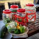 5L klaasist karahvin nailonrihmade ja plastkaanega veini valmistamiseks BROWIN 601650, klaas, 2.32 kg