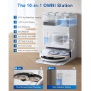 Ecovacs DEEBOT T50 PRO OMNI Gen 2 robotas dulkių siurblys sausas ir drėgnas valymas su automatine OMNI stotimi 21000 Pa LiDAR navigacija 6400 mAh 0.26 L baltas