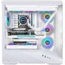 Lian Li Korpus G99.V100RW.01, Midi Tower, balta, 3x 120mm &scaron;oninių ventiliatorių, 1x 120mm galinio ventiliatoriaus, 420mm GPU
