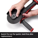 Bezvadu leņķa slīpma&scaron;īna AXXIO 18/125 Q, EINHELL, 4431151, 700 W, 18 V, bezsuku motors, ātra diska maiņa