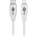 Goobay USB-C uz Lightning uzlādes un sinhronizācijas kabelis 39448, 2m, 12.5W, MFi sertificēts, balts, sinhronizācija un uzlāde