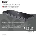 Club3D Thunderbolt 4 sertifitseeritud 12-in-1 dokk CSV-1582, 1xThunderbolt 4, 2xUSB3.2 Gen2 Type-A, 1xUSB3.2 Gen2 Type-C, 2xUSB2.0