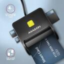 Axagon Nutikas kaardilugeja CRE-SM3SD USB 2.0 1.3 m, microSD/microSDHC/microSDXC, SIM, must
