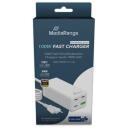 Mediarange įkroviklis MRMA124 100W, 1.5m maitinimo laidas, 3 USB-C, 1 USB-A, greitas įkrovimas, baltas