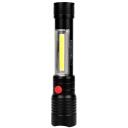Esperanza Apate Melna Rokas lukturis LED EOT069, 17cm, 180g, 3W, 2500lm, 2 lampas, ūdensizturīgs, zoom, noņemama siksna
