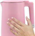 Rozā elektriskā tējkanna 1,5L, LUND, 68209, 1850-2200 W, automātiskā izslēgšanās, 360° rotējoša pamatne