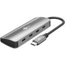 Goobay USB centrmezgls, 76565, 4 x USB-C 3.2, 10 Gbit/s, alumīnija/plastmasas korpuss, plāns dizains