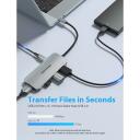 Vention dokkimisjaam TOJHB 7-in-1, 4K HDMI, 3 USB 3.0, 100W PD, SD/TF kaardilugeja, hall