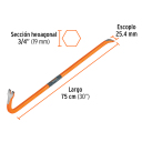 Viniatraukis, laužtuvas  75cm 2kg Truper