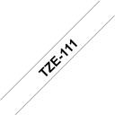 Brother TZe-111 laminaatlint, TZE111, 8 m, 6 mm, must selge, otsene termiline, TZ, 1 kassett