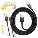 Baseus Laidas CALKLF-B19, 100cm, 2.4A, Lightning, USB 2.0, juodas, raudonas