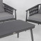 Aiamööbli komplekt WEILBURG laud, diivan ja 2 tooli, hall alumiiniumraam kootud köiega, hallid padjad 21179 HOME4YOU