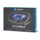 Natec Klēpjdatora dzesē&scaron;anas paliktnis Oriole NPL-1926, 43.9 cm, 3 ventilatori, USB 5V, zila apgaismojums