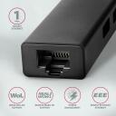 Axagon USB keskjaam HMC-GL3A 3x USB 3.2, 1x RJ-45, 20 cm toitekaabel, alumiiniumkorpus