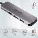 Axagon dokstatsioon HMC-5 USB 3.2, 2x USB-A, 1x USB-C, 1x HDMI, 5Gb/s, 100W PD, 110 x 35 x 12.5 mm