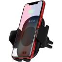 Devia Auto telefona turētājs 120EA1940001, 5V/1A, 9V/1,2A, Qi, 55-86mm, 360&deg;, USB-C, bezvadu lādē&scaron;ana