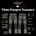 Titan Flexpro kelnės, C62, Pesso, žalios, 4-kryptis elastingas nailonas/Spandex, 80% poliesteris, 20% medvilnė