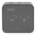 Digitus dokstacija DA-71545, 2xUSB Type-C, 0.6A, 3A, 5V, UASP atbalsts, Plug and Play, melna