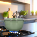 Enamelled Cast Iron Casserole BROWIN 330544 4.5 L sage green