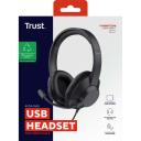 Trust k&otilde;rvaklapid Ayda Max USB, 20 - 20000 Hz, 2 k&otilde;larit, USB Type-C/USB Type-A, neod&uuml;&uuml;mi magnetid, suletud akustika, must