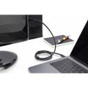Digitus USB Type-C adapteris kabelis, AK-300330-020-S, 2m, 4K/60Hz, 18GB, USB-C uz HDMI, melns